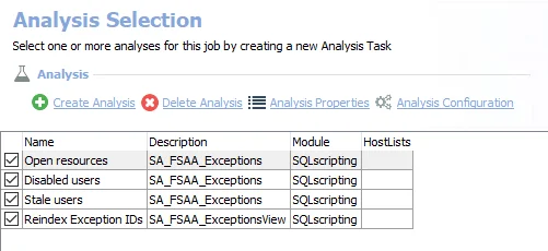 Analysis Tasks for the 3-FSAA Exceptions Job