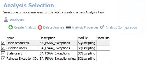Analysis Tasks for the 3-FSAA Exceptions Job