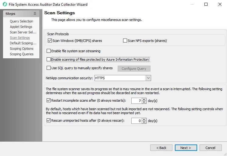 Scan Settings