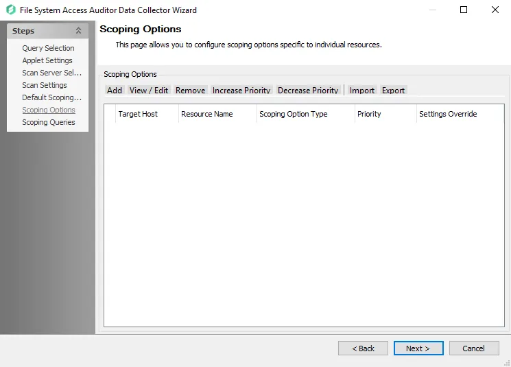 Scoping Options