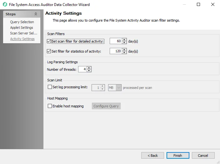 Activity Settings