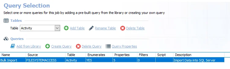 Query for the 2-FSAC Bulk Import Job