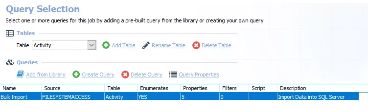 Query for the 2-FSAC Bulk Import Job