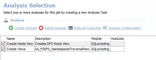 Analysis Tasks for the 0-FSDFS System Scans Job