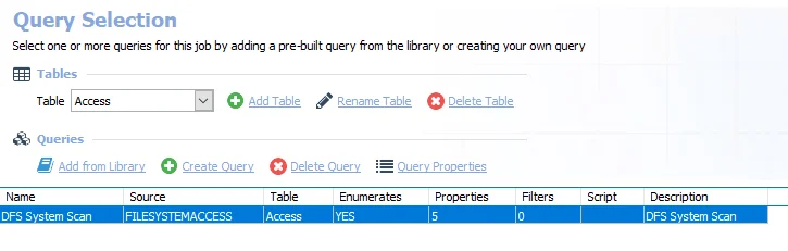 Query for the 0-FSDFS System Scans Job