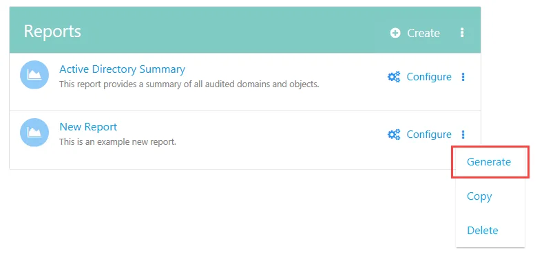 Generate report