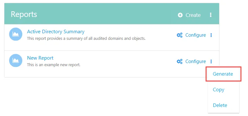 Generate report
