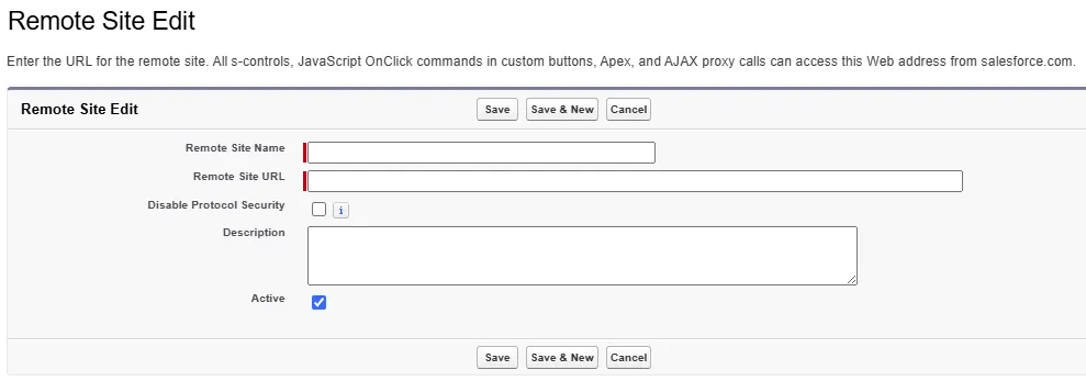 New Remote Site