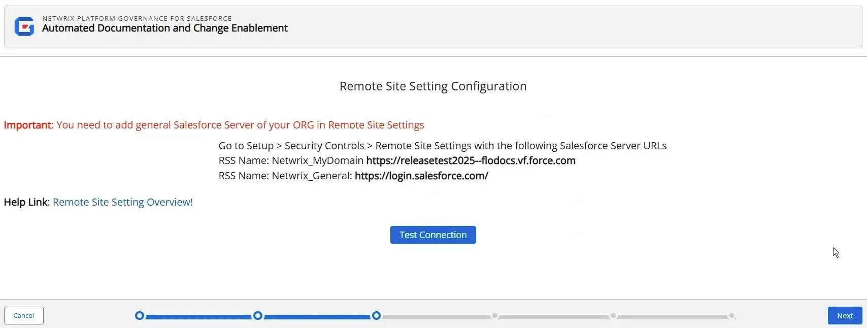 Testing the connection