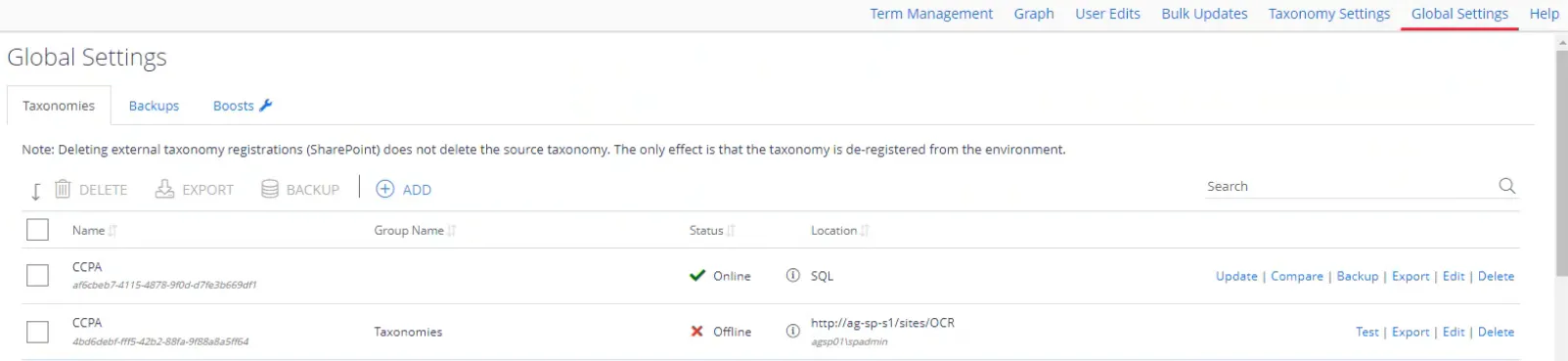 Configuration Settings