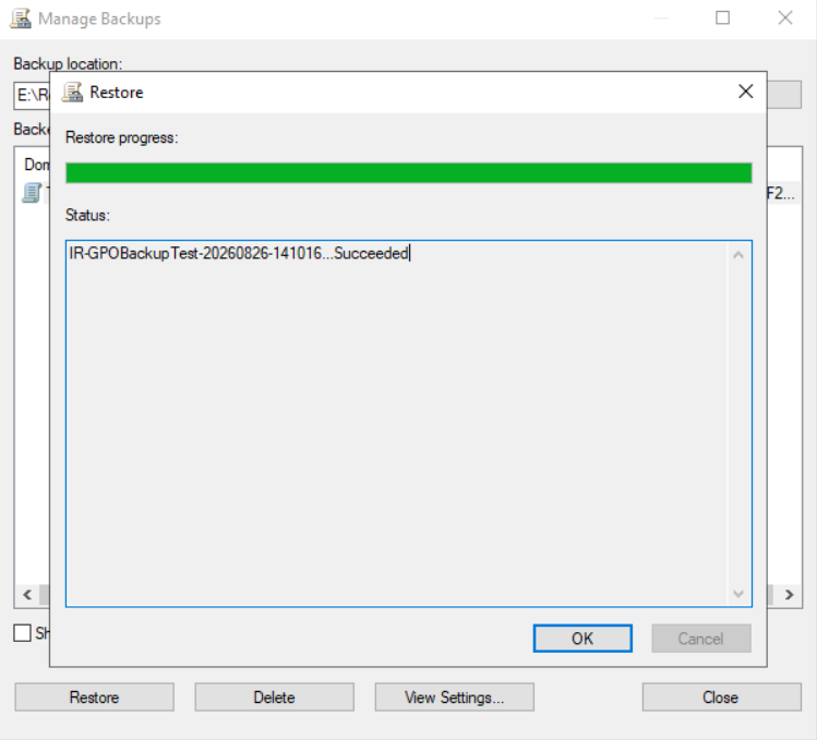 Restore progress and completion status