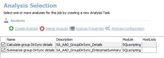 Analysis tasks for AAD_GroupDirSync Job