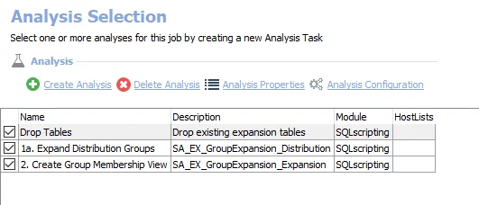 Analysis Tasks for the EX_GroupExpansion Job