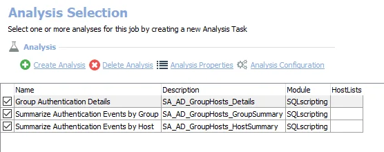 Analysis Tasks for the AD_GroupHosts Job