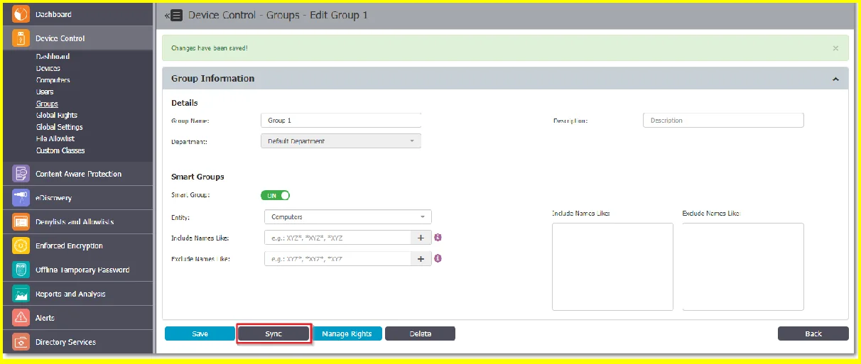 Editing Group Information