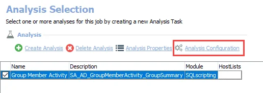 Group Member Activity analysis task configuration