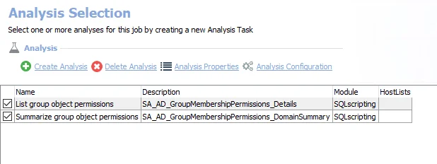 Analysis Tasks for the AD_GroupMembershipPermissions Job