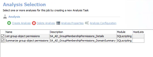 Analysis Tasks for the AD_GroupMembershipPermissions Job