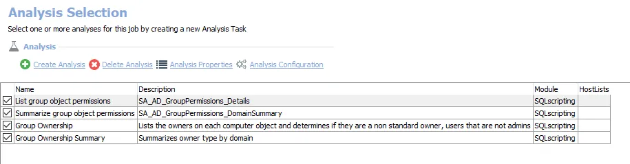 Analysis Tasks for the AD_GroupPermissions Job