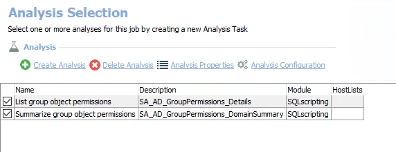 Analysis Tasks for the AD_GroupPermissions Job
