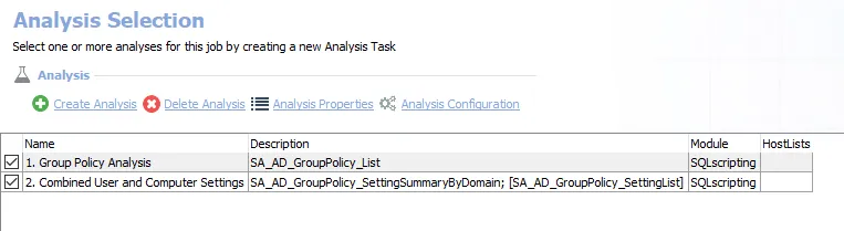 Analysis Tasks for the AD_GroupPolicy Job
