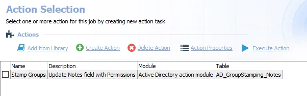 Action Tasks for the AD_GroupStamping Job