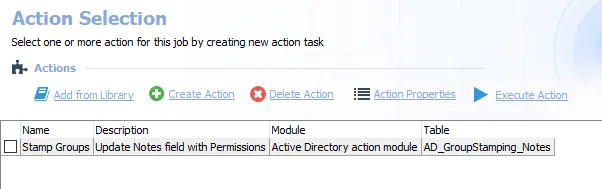 Action Tasks for the AD_GroupStamping Job
