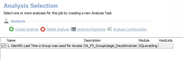 Analysis Tasks for the FS_GroupUsage Job