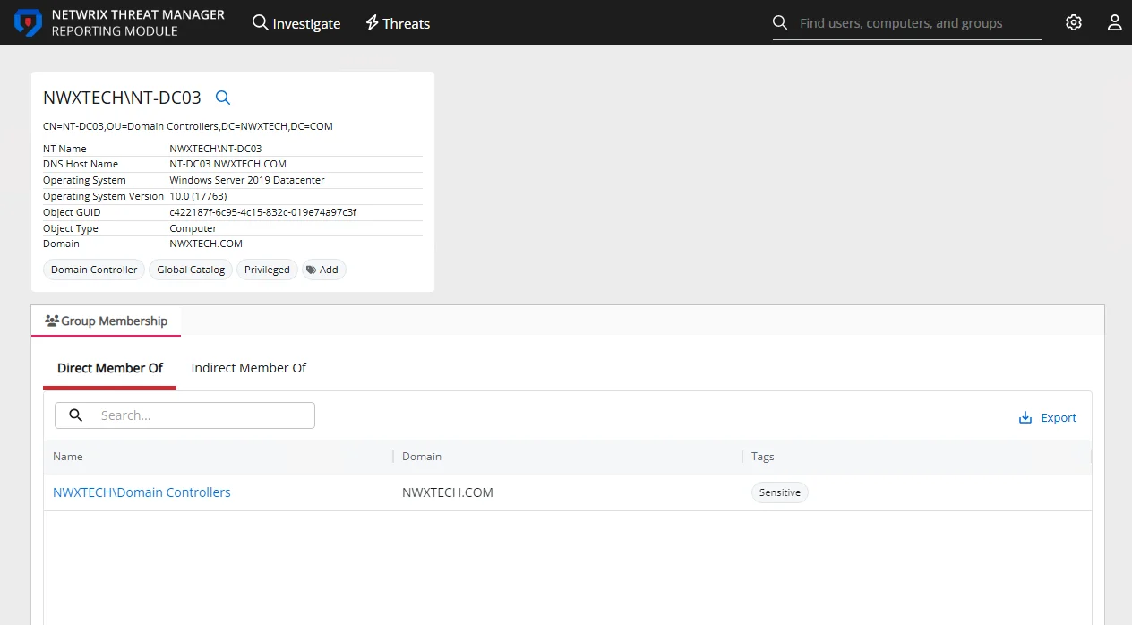 Host Details page