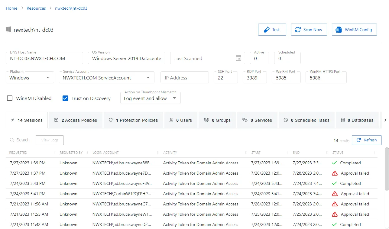 Host Details Page