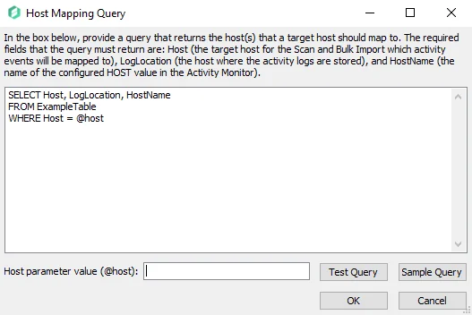 Host Mapping Query window