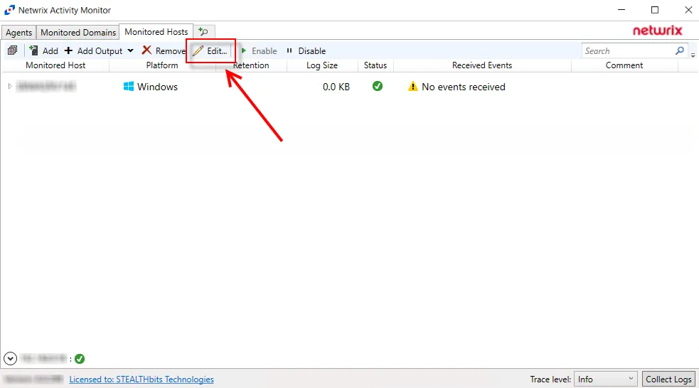 Activity Monitor with Edit button identified 