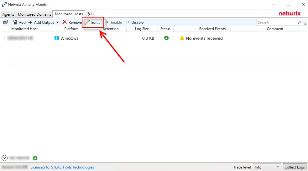 Activity Monitor with Edit button identified 