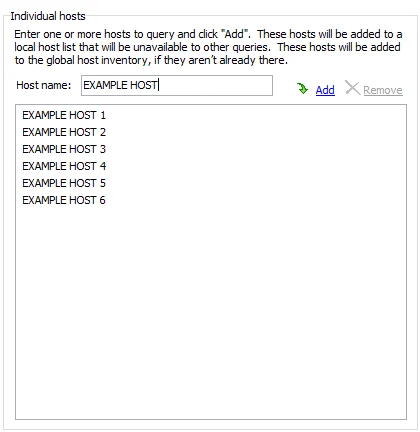 Individual hosts section of the Host Selection view