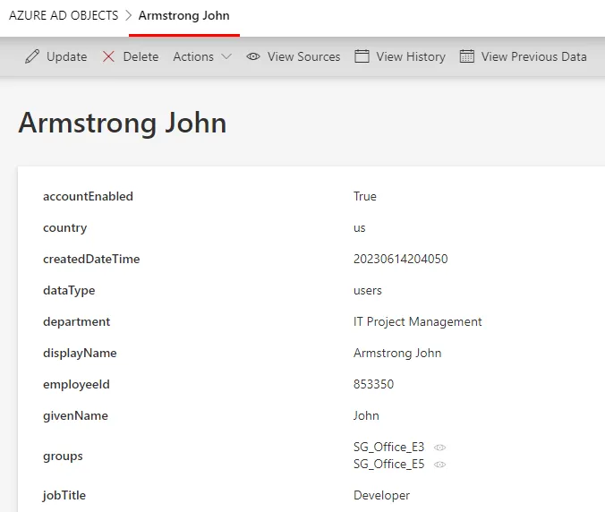 Navigation Properties - Azure AD Connector