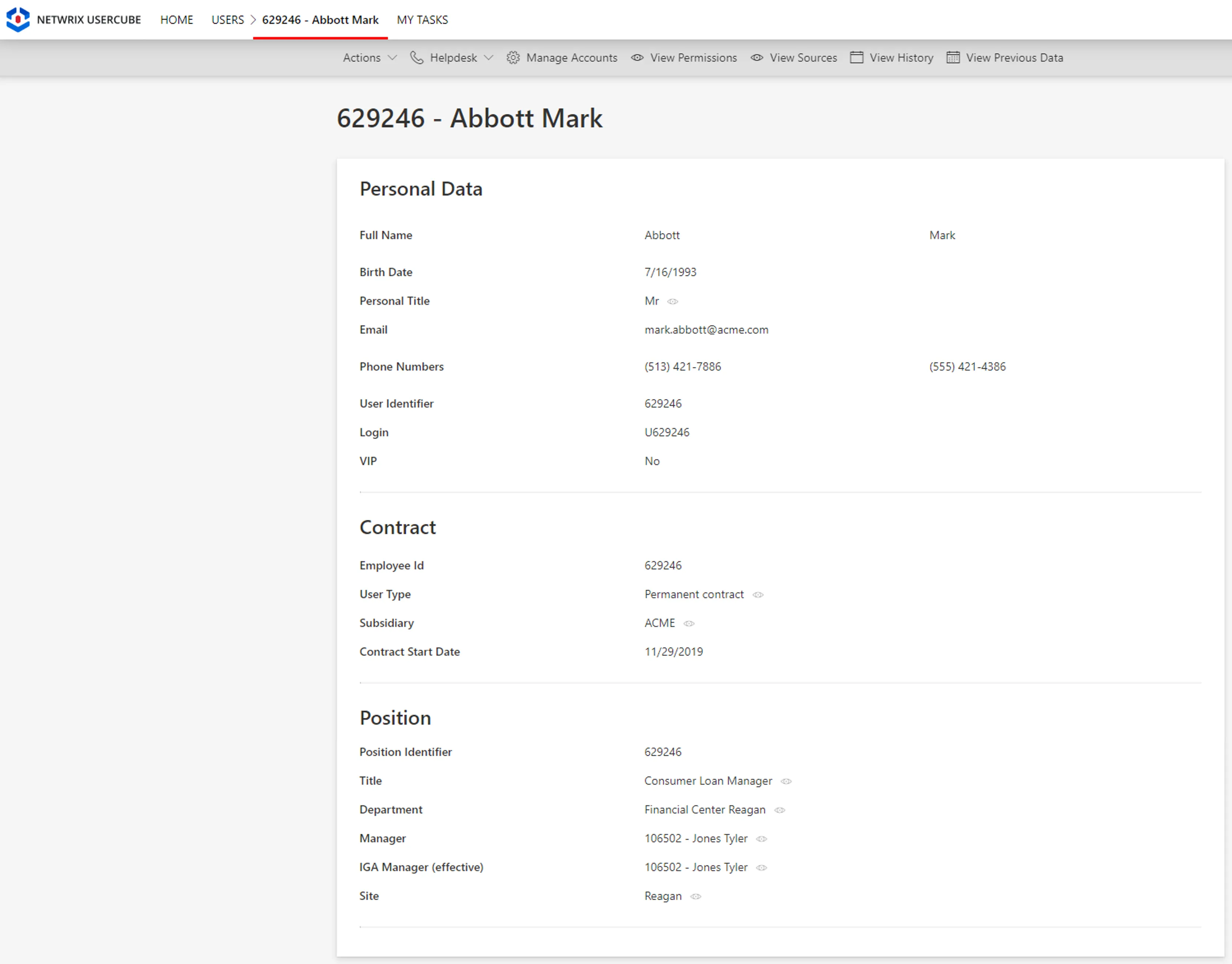 Identity Example