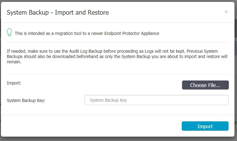 Importing and Restore (Migrate)