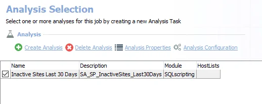 Analysis Tasks for the SP_InactiveSites Job