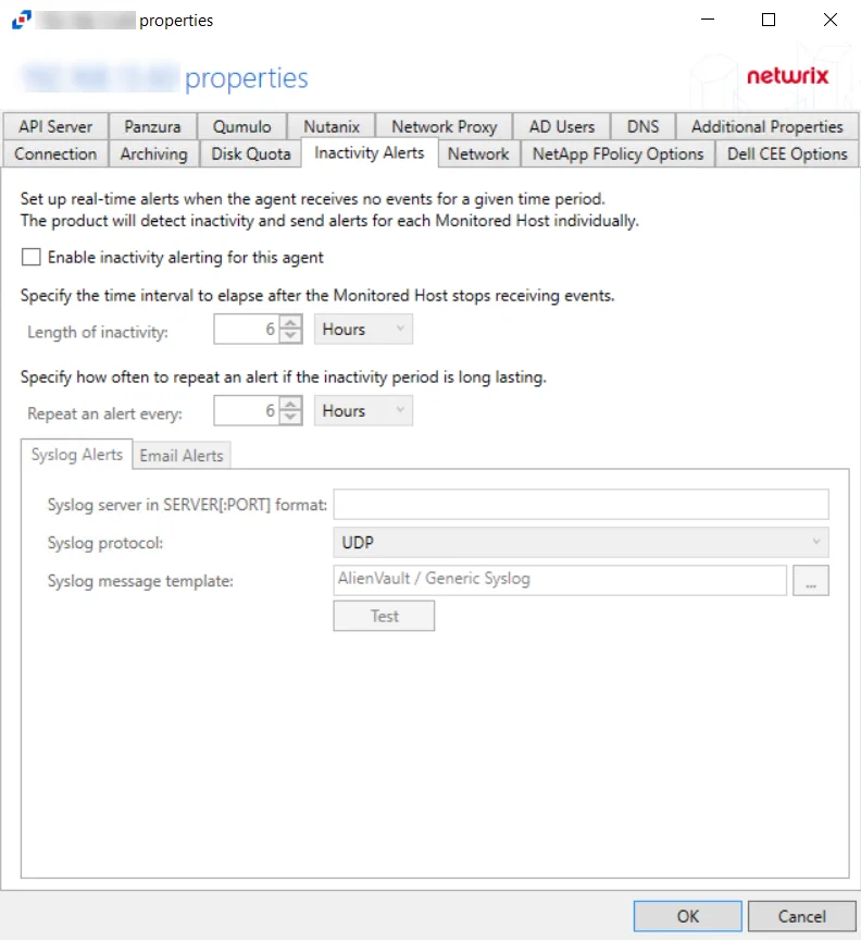 Inactivity Alerts Tab for Agent Properties