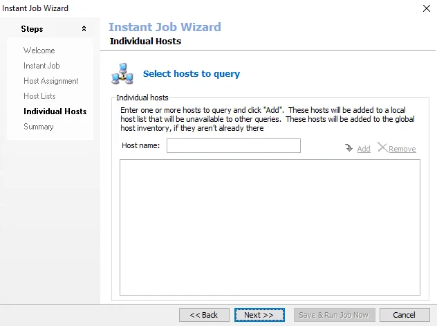 Individual Hosts page