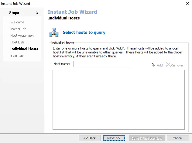 Host Lists page