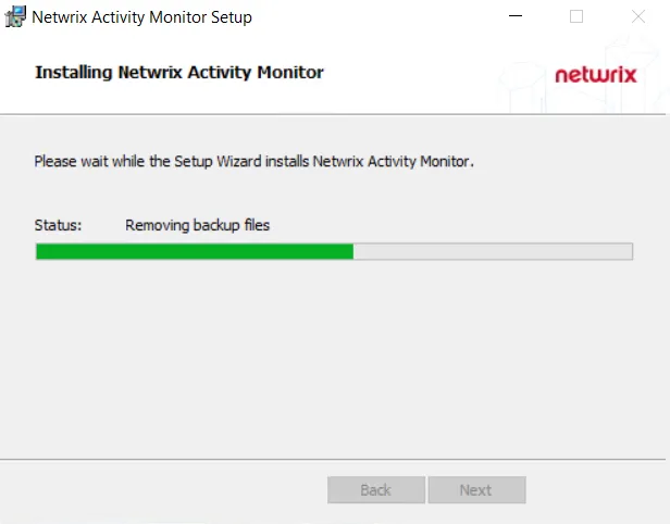 Installation Netwrix Activity Monitor Progress Bar