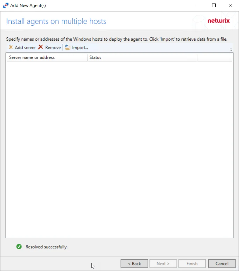 Install Agents on Multiple Hosts page