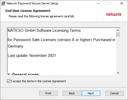 Password Secure Server Setup