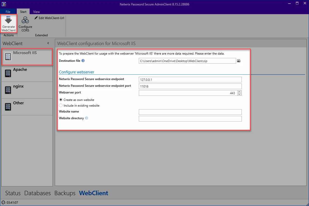 IIS installation