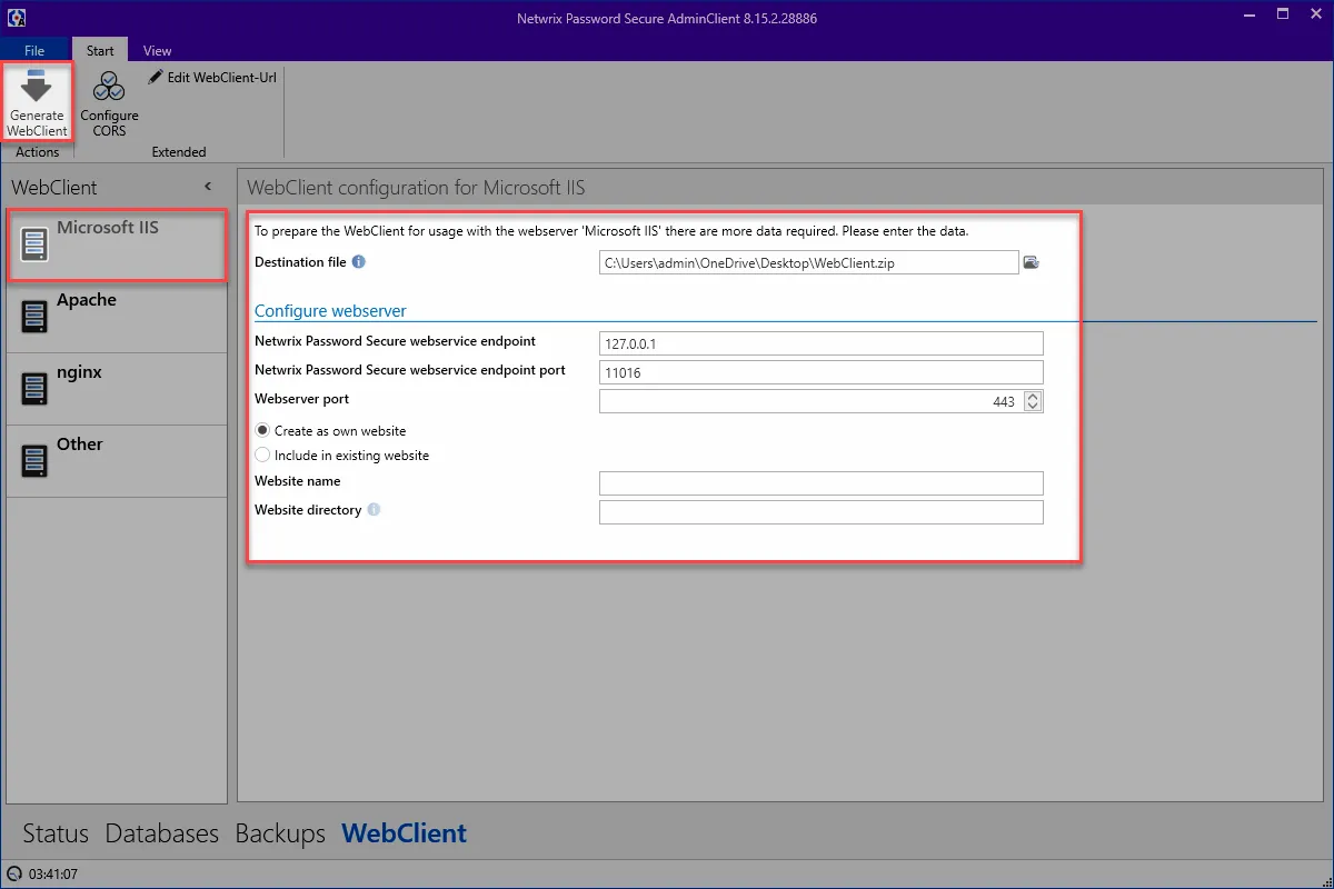 IIS installation
