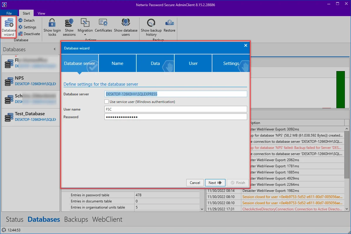 database wizard