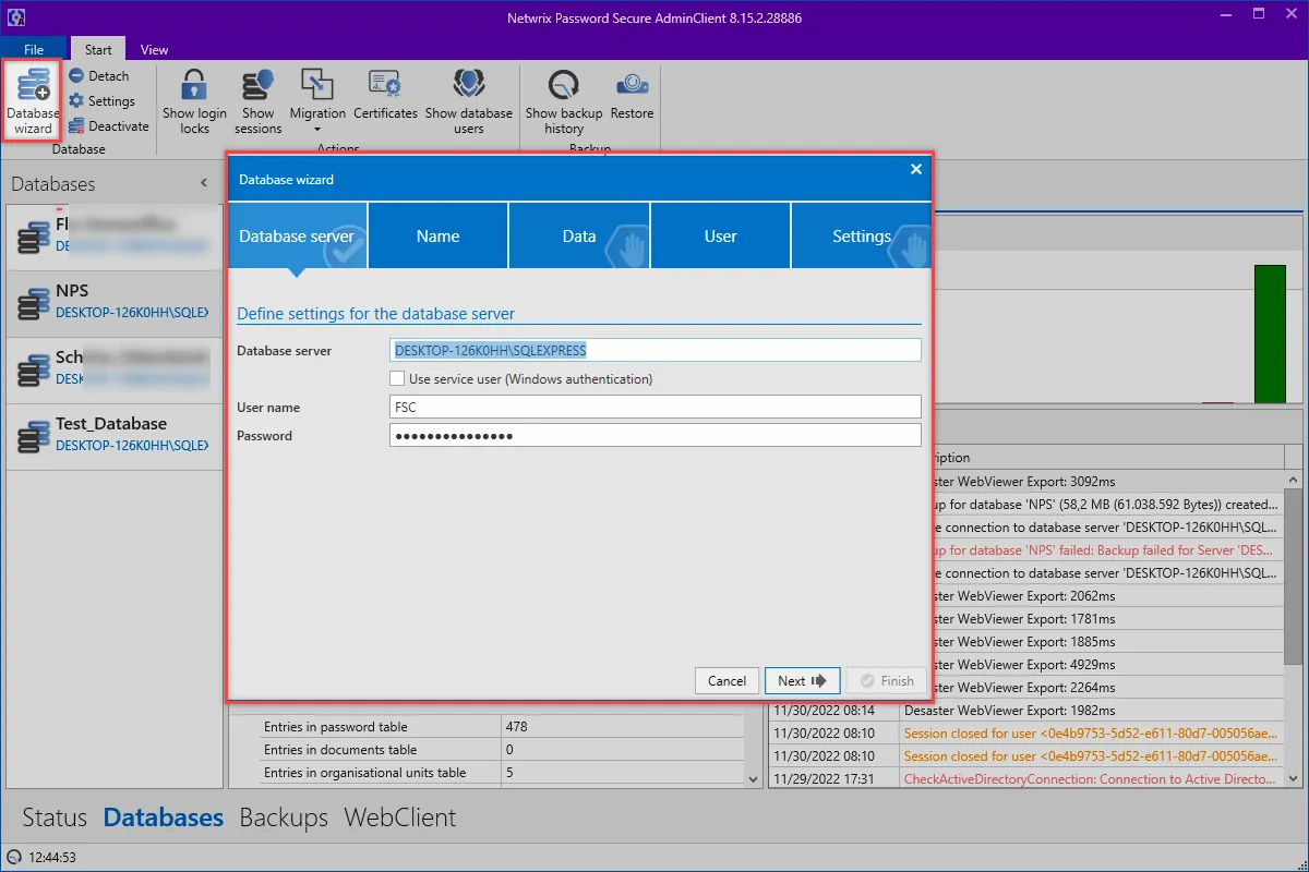 database wizard