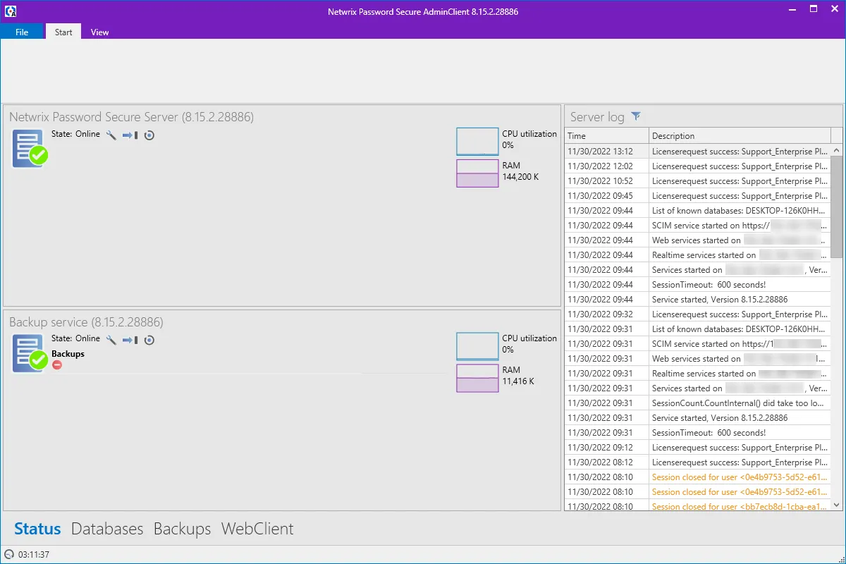 Status Admin Client