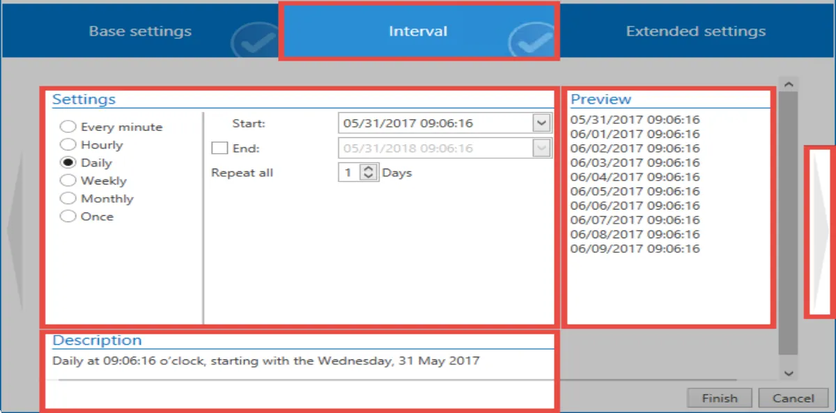 new backup profile - interval